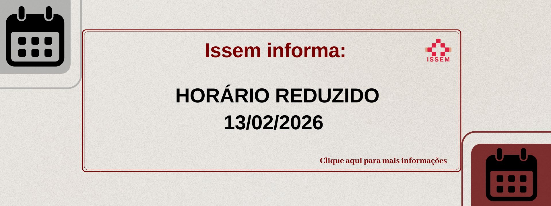 Horário Reduzido 13/02